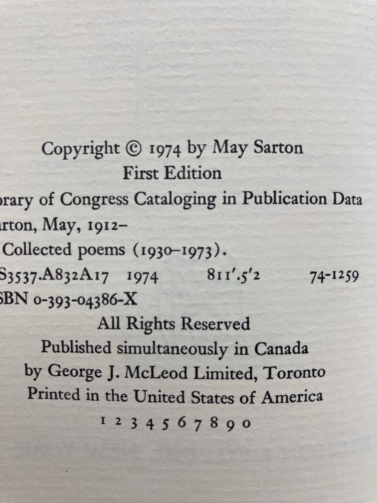 May Sarton: Collected Poems 1931-1973