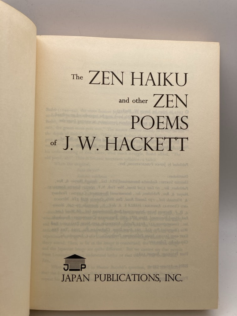 The Zen Haiku and Other Zen Poems of J.W. Hackett