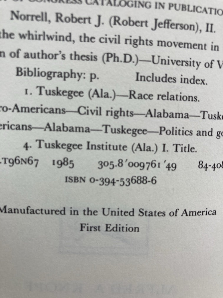 Reaping the Whirlwind: The Civil Rights Movement in Tuskegee