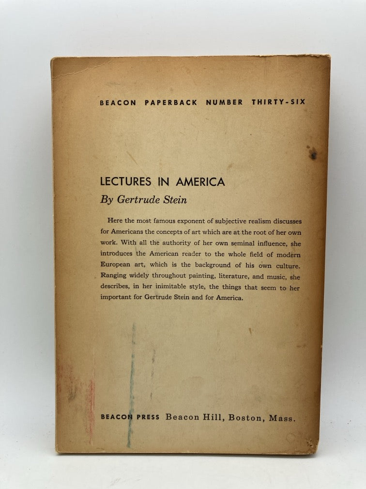 Lectures in America by Gertrube Stein (Review Copy)