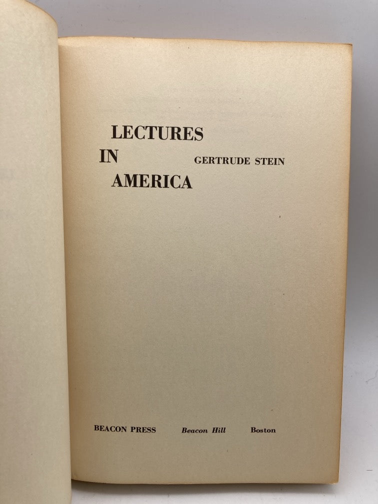 Lectures in America by Gertrube Stein (Review Copy)