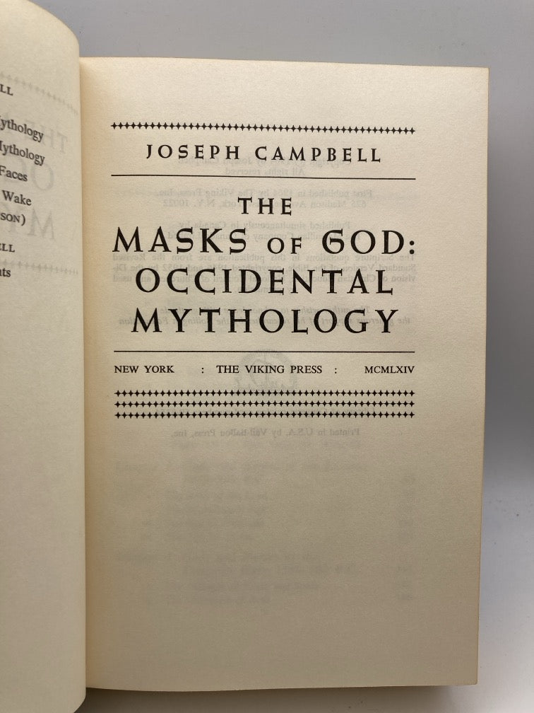 The Masks of God: Occidental Mythology