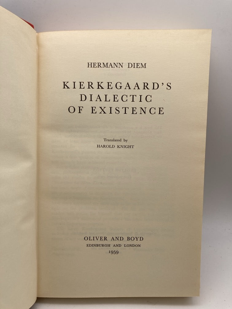 Kierkegaard's Dialectic of Existence