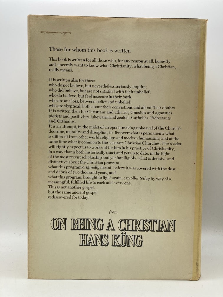 On Being a Christian (signed by Hans Kung)