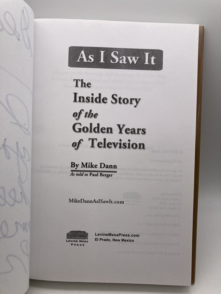 As I Saw It: The Inside Story of the Golden Years of Television