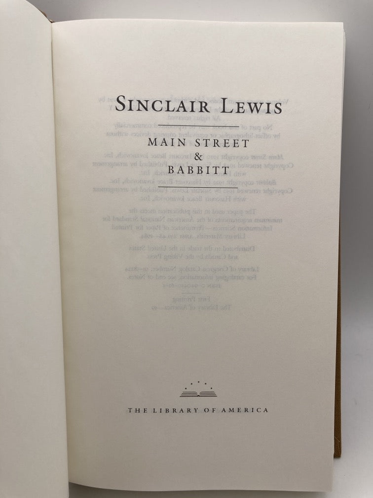 Sinclair Lewis: 2 Volume Set (Library of America)