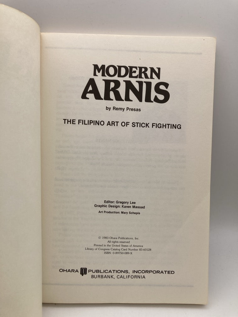 Modern Arnis: The Filipino Art of Stick Fighting