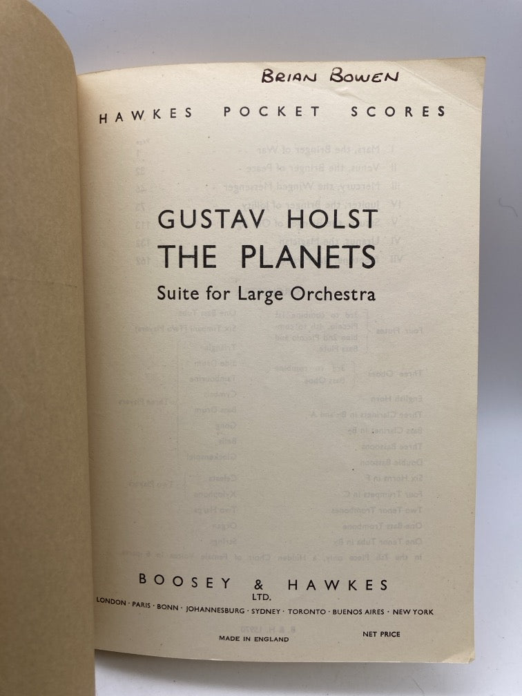 Gustav Holst: The Planets (Hawkes Pocket Scores No. 22)