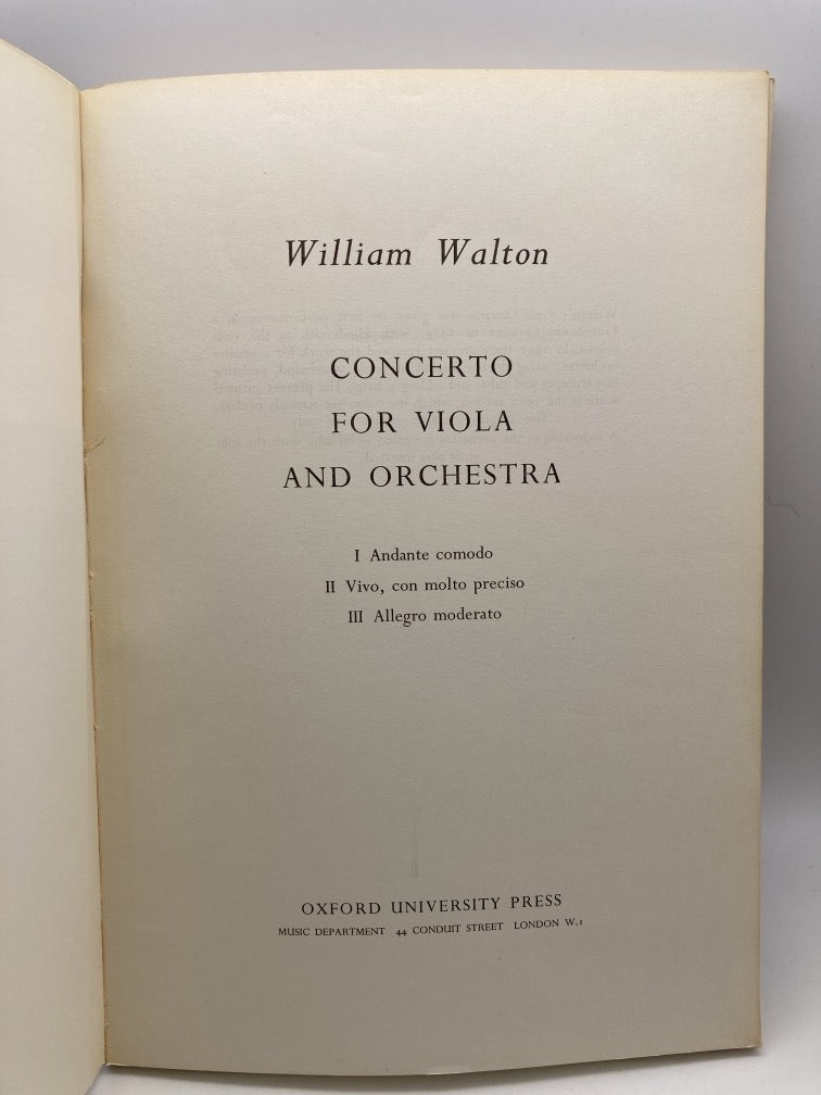 William Walton: Concerto for Viola and Orchestra