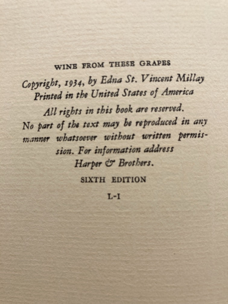 Edna Vincent Millay: Wine from These Grapes & Conversation at Midnight