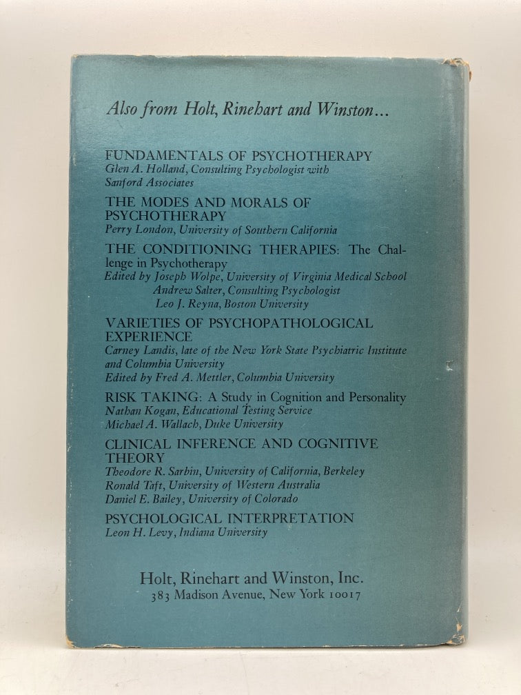 The Search for Authenticity: An Existential-Analytic Approach to Psychotherapy
