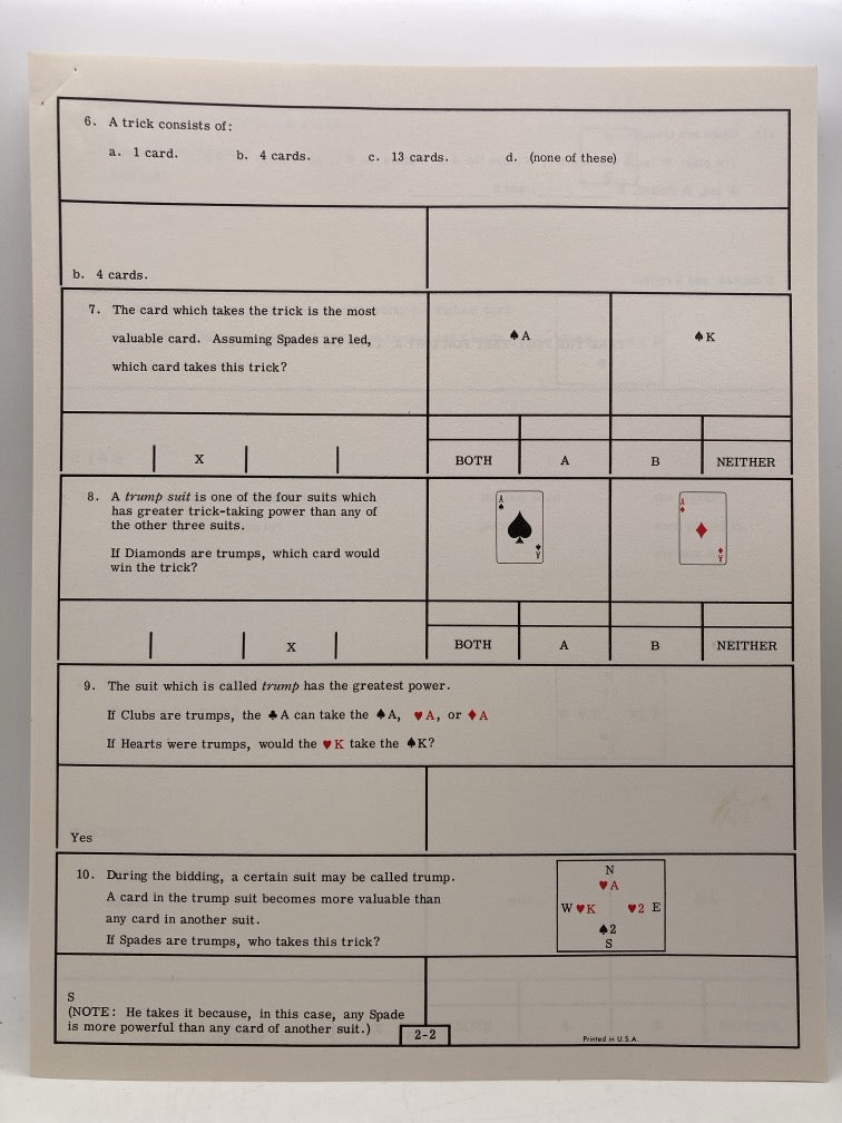 Goren's Easy Steps to Winning Bridge + Self-Tutoring Course Supplement + Practice Hands Worksheets