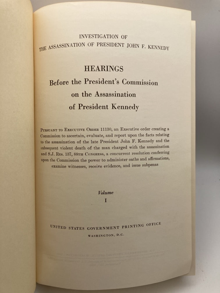 Hearings Before the President's Commission on the Assassination of President John F. Kennedy (26 Volume Set)