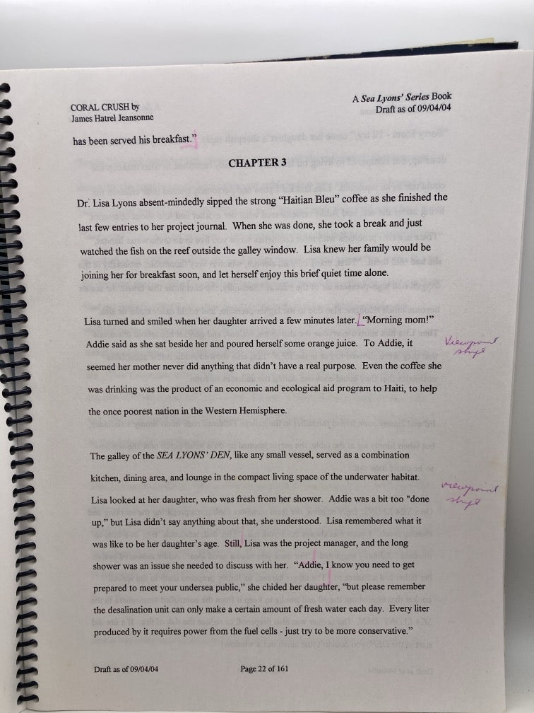 Coral Crush (signed draft copy)