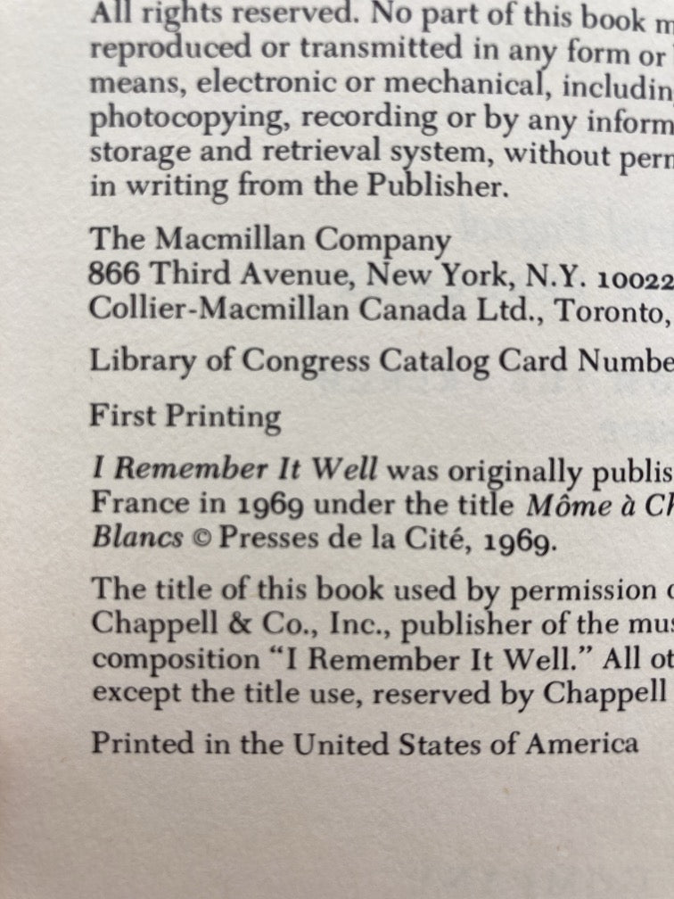 I Remember It Well (signed by Maurice Chevalier)