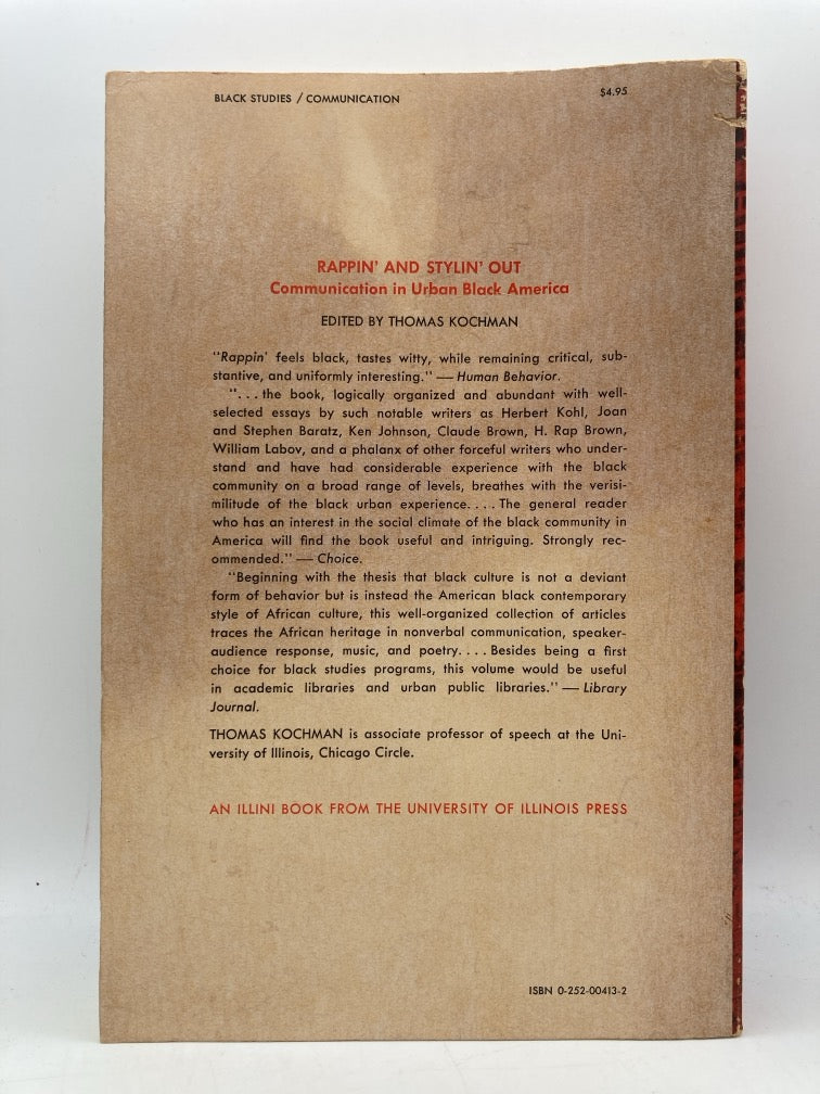 Rappin' and Stylin' Out: Communication in Urban Black America