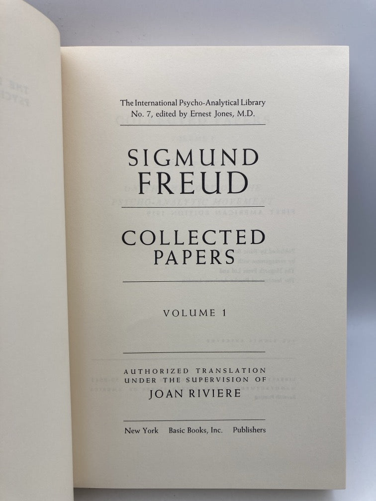 Sigmund Freud: Collected Papers (5 Volume Set)