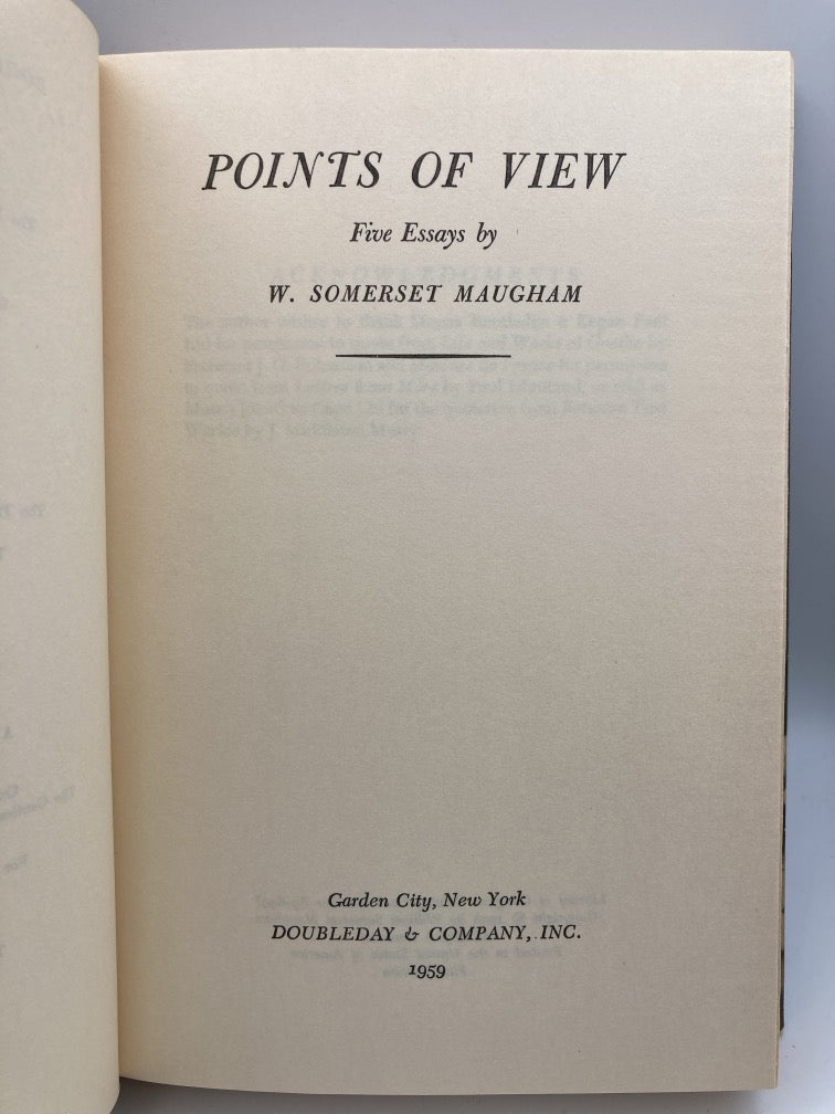 Points of View: Five Essays by W. Somerset Maugham