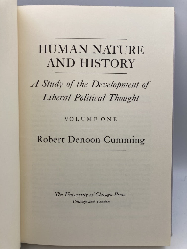 Human Nature & History: A Study of the Development of Liberal Political Thought (2 Volume Set)