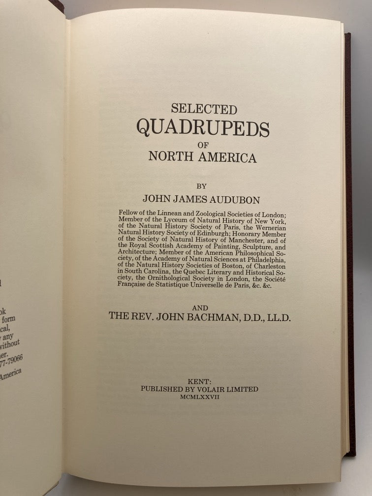 Selected Birds of America & Selected Quadrupeds of North America