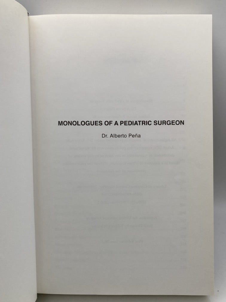 Monologues of a Pediatric Surgeon (signed)