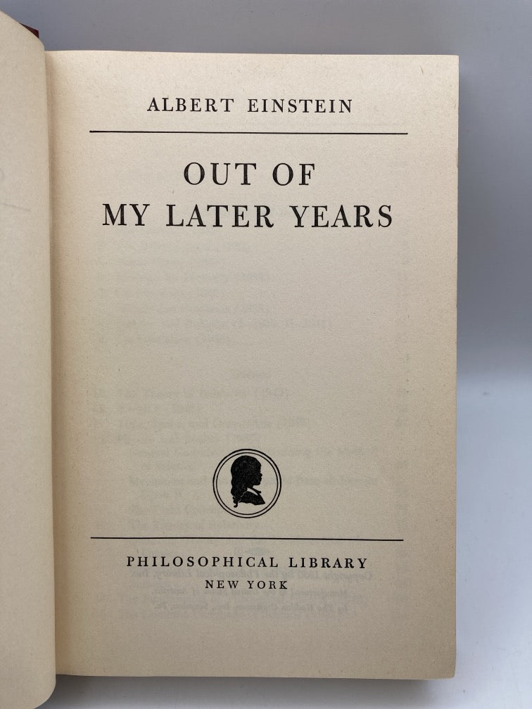 Out of My Later Years