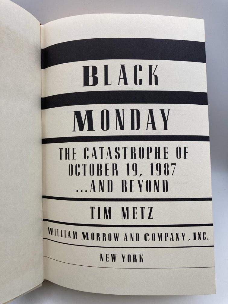 Black Monday: The Catastrophe of October 19,1987 and Beyond