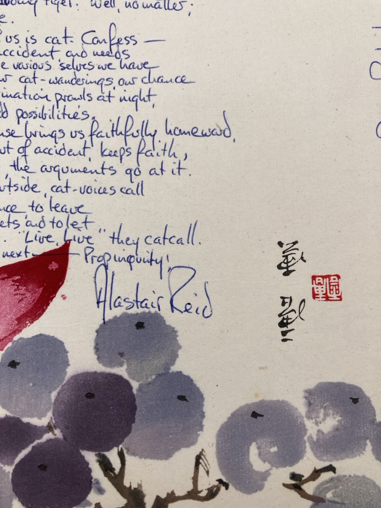 Propinquity: Poem Handwritten by Alastair Reid in 1966
