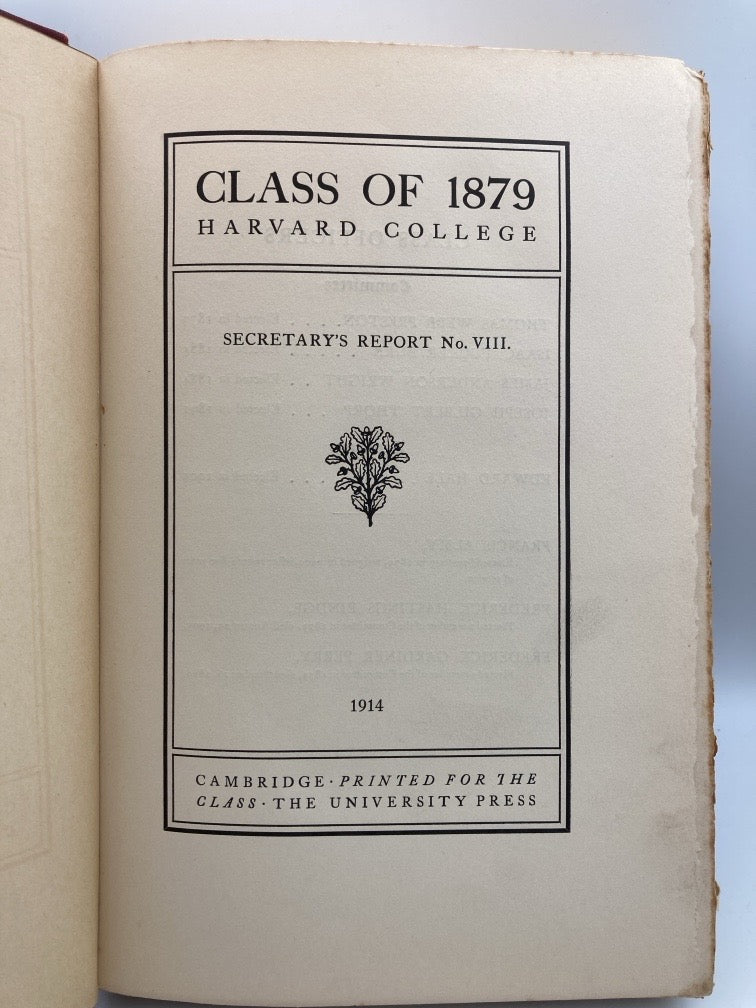 The History of Harvard College: 3 Books by Samuel Eliot Morison + Class of 1879 Secretary's Report No. VIII