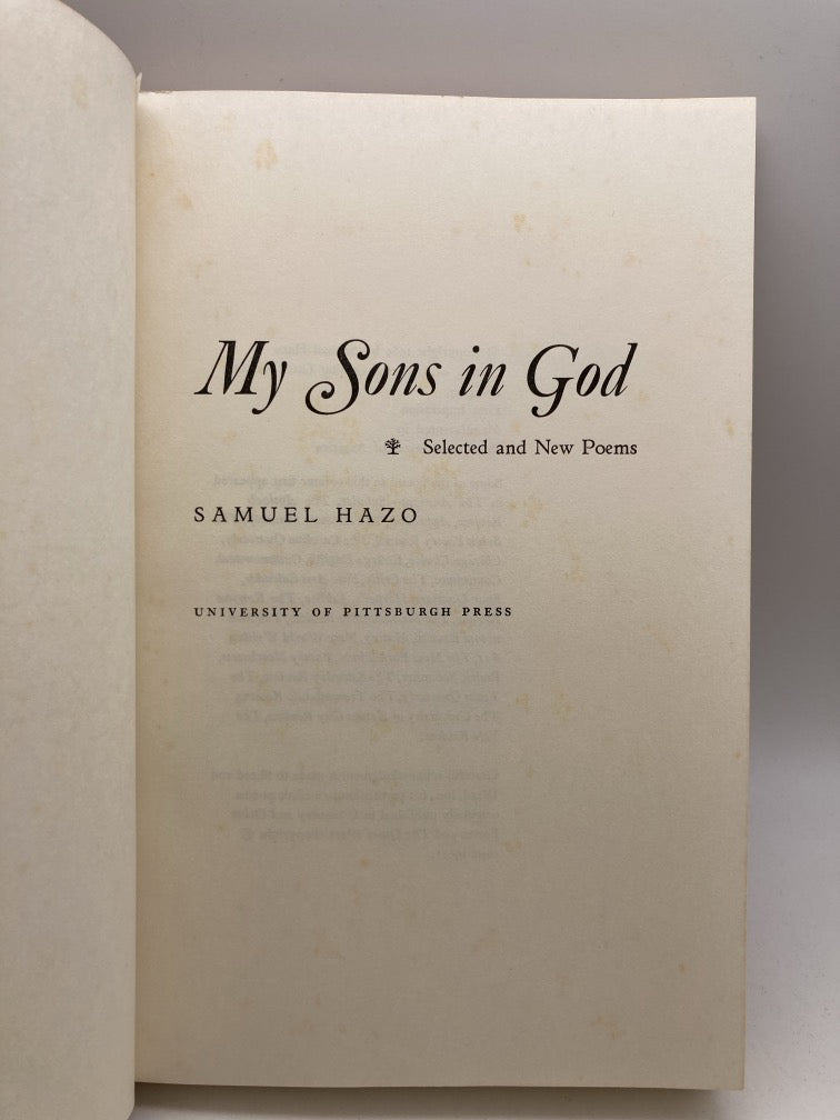 My Sons in God: Selected New Poems by Samuel Hazo