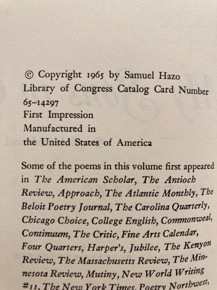 My Sons in God: Selected New Poems by Samuel Hazo