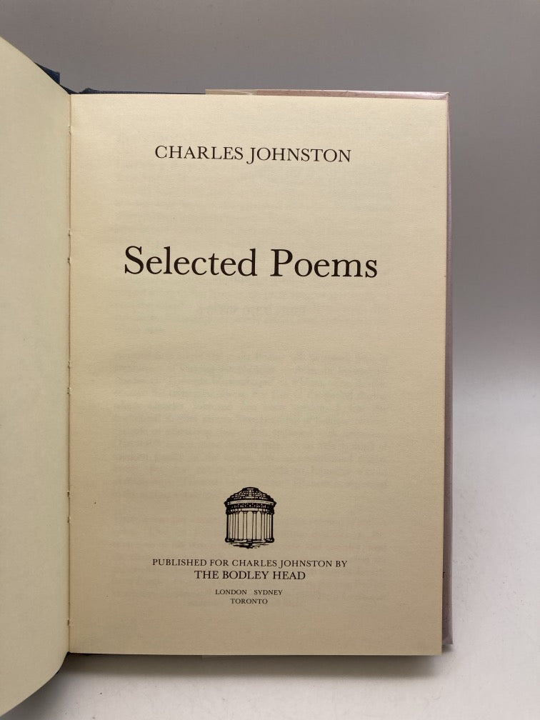 Charles Johnston: Selected Poems (signed)