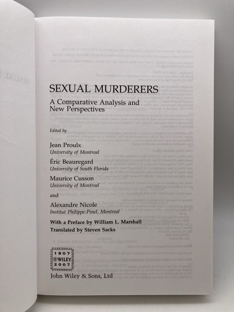 Sexual Murders: A Comparative Analysis and New Perspectives