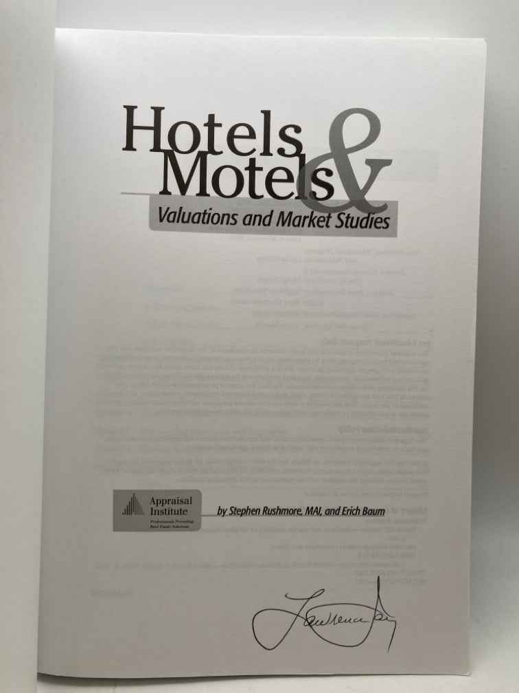 Hotels & Motels: Valuations and Market Studies