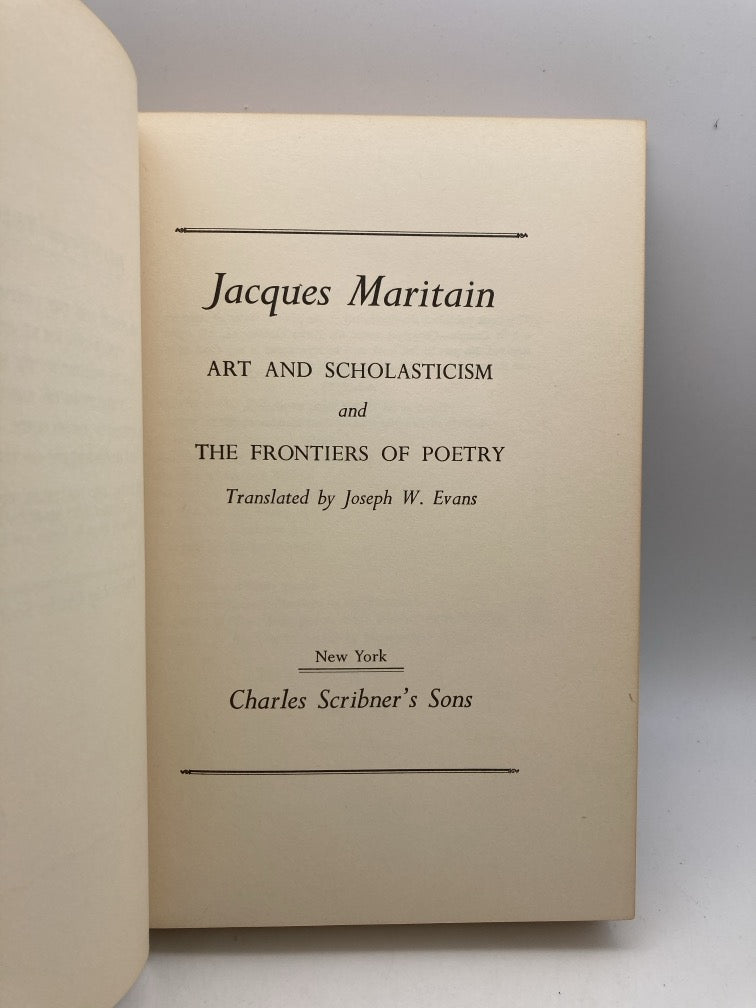 Art and Scholasticism and the Frontiers of Poetry