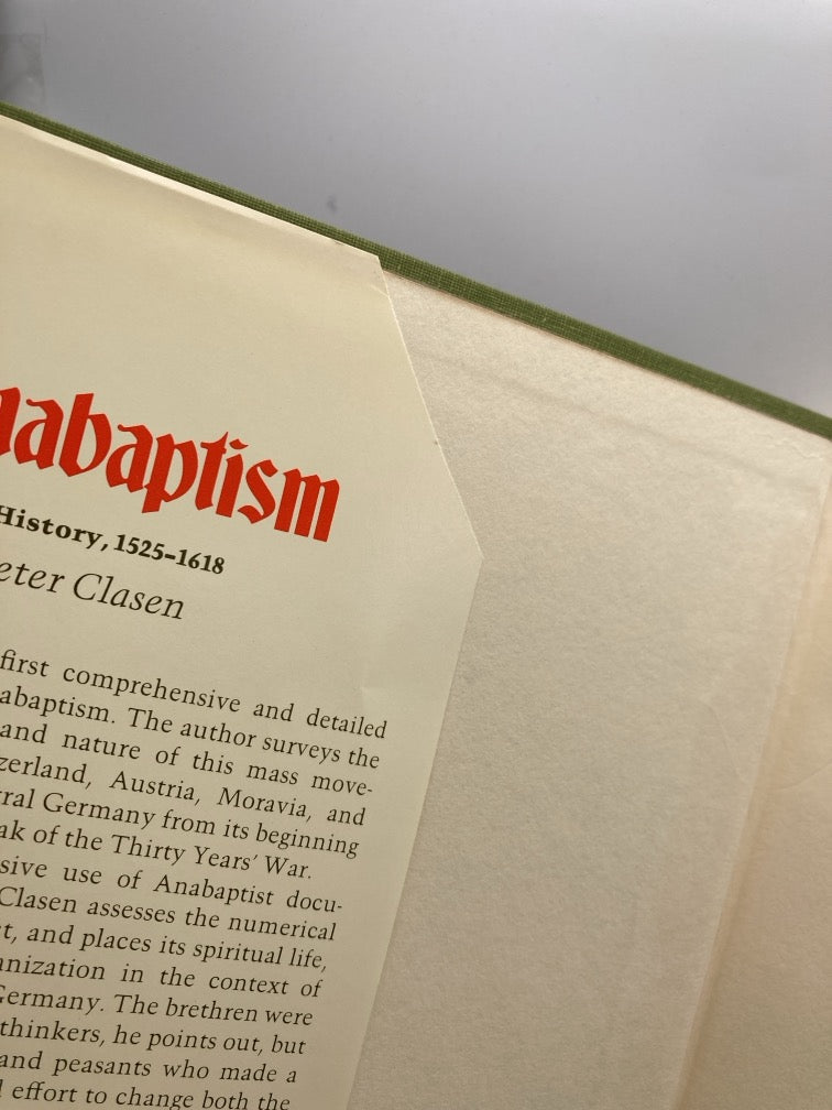 Anabaptism: A Social History, 1525-1618
