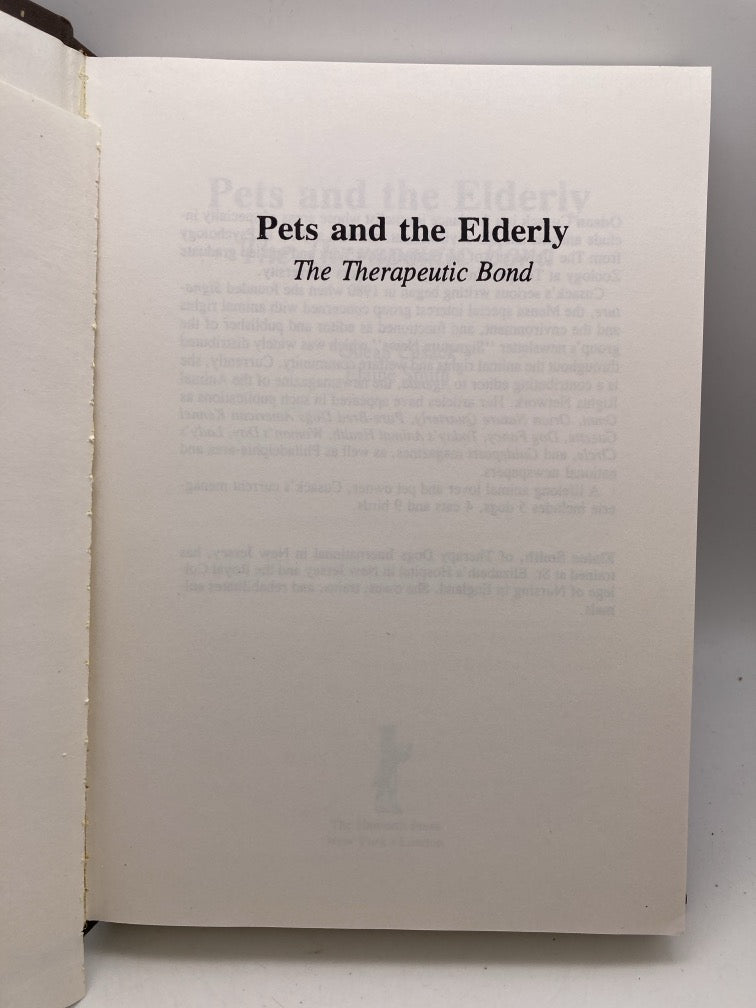Pets and the Elderly: The Therapeutic Bond