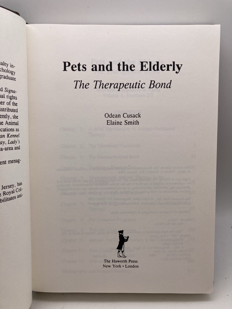Pets and the Elderly: The Therapeutic Bond