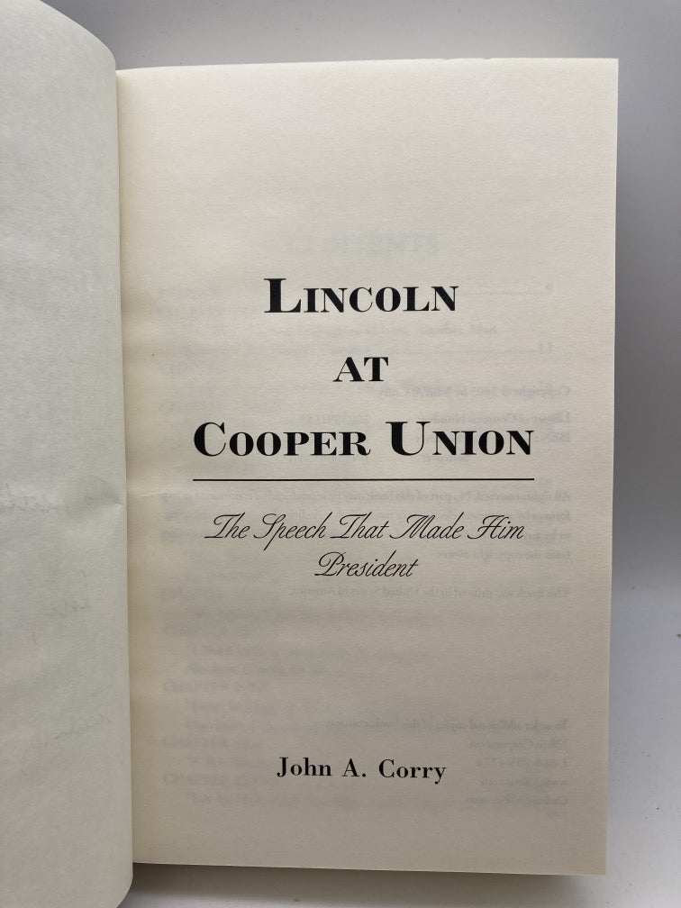 Lincoln at Cooper Union: The Speech that Made Him President