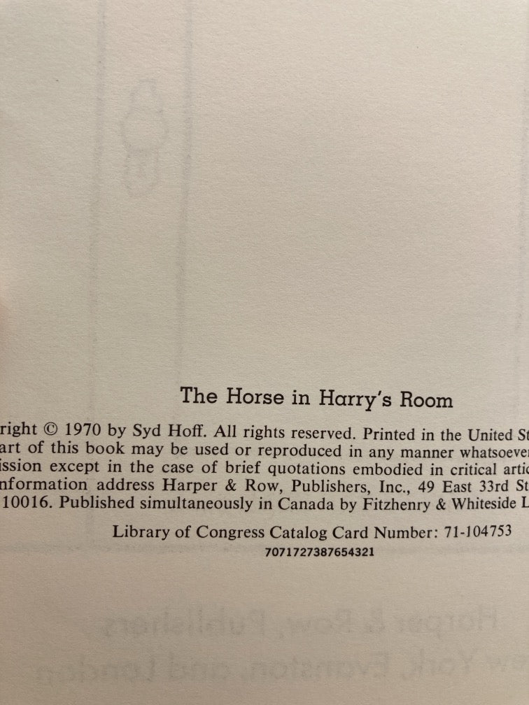The Horse in Harry's Room (First Edition)
