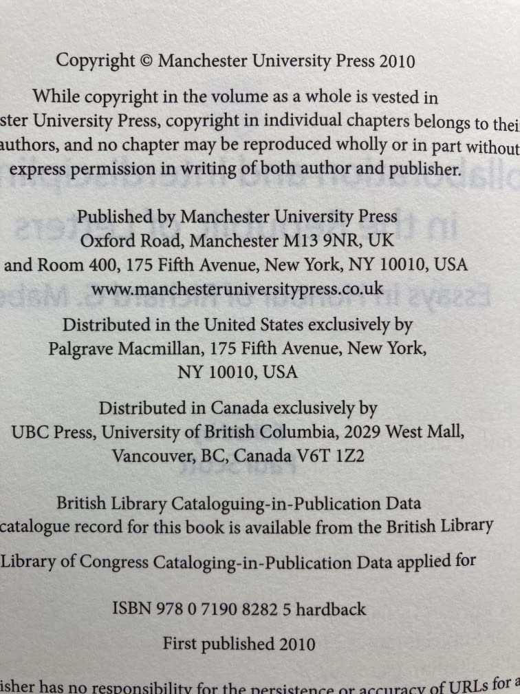 Collaboration and Interdisciplinarity in the Republic of Letters: Essays in Honour of Richard G. Maber