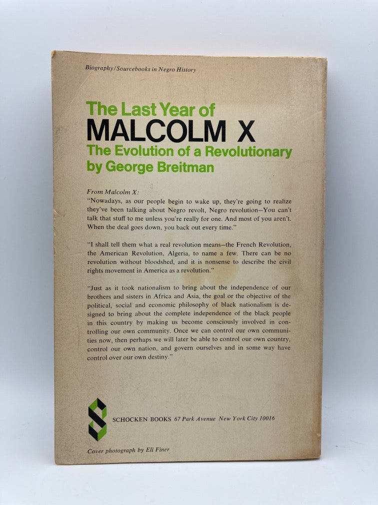 The Last Year of Malcolm X: The Evolution of a Revolutionary