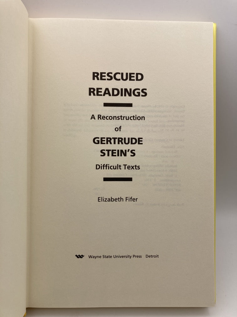 A Reconstruction of Gertrude Stein's Difficult Texts