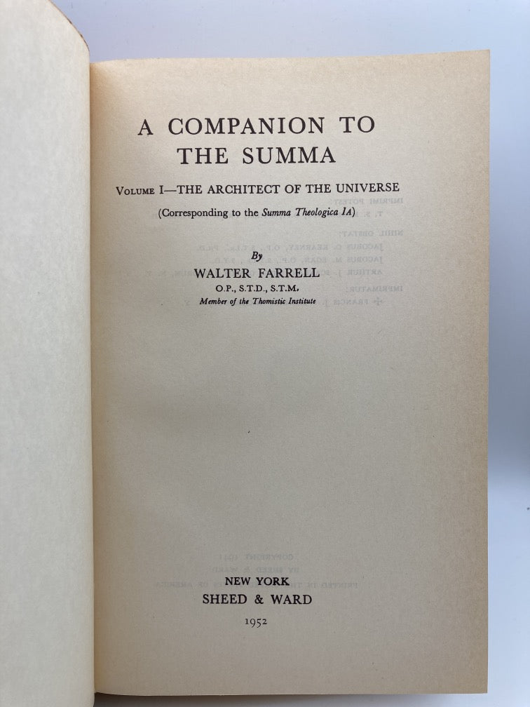 A Companion to the Summa I: The Architect of the Universe
