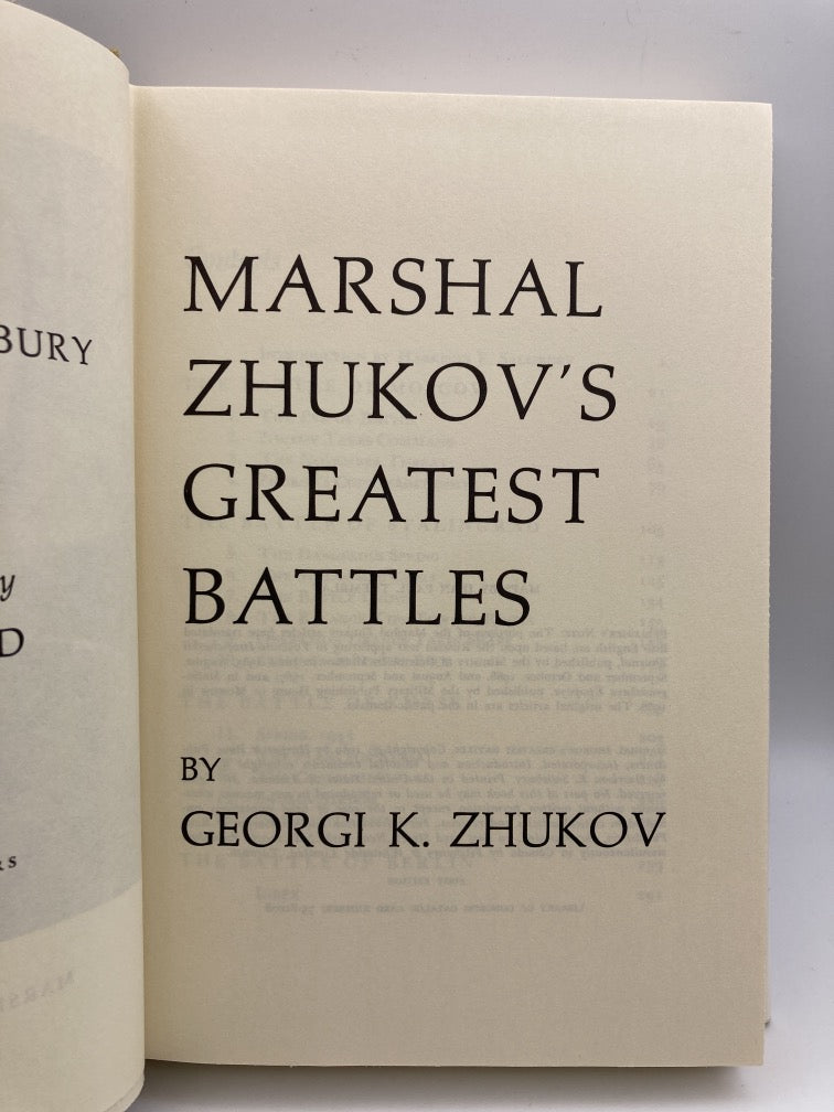 Marshal Zhukov's Greatest Battles