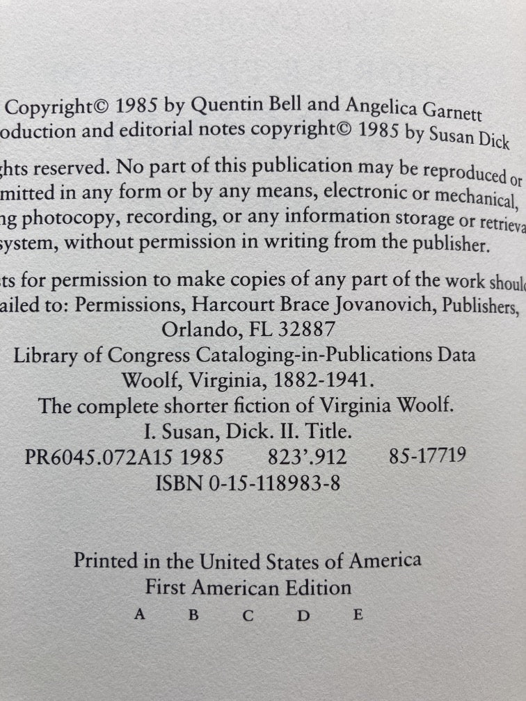 The Complete Shorter Fiction of Virginia Woolf