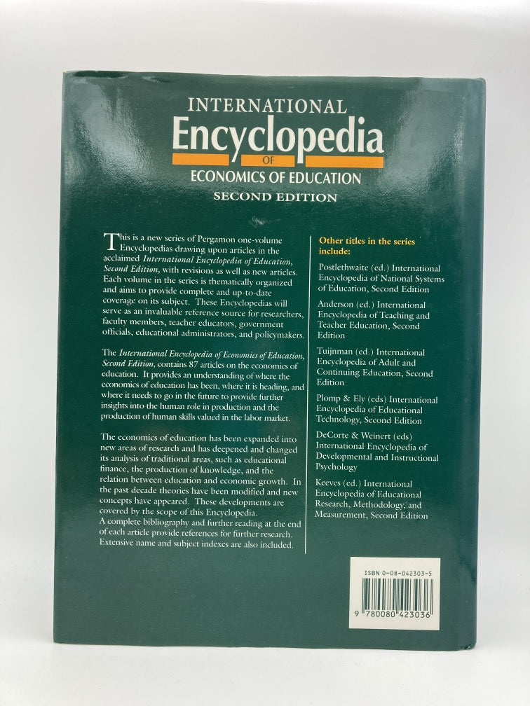 International Encyclopedia of Economics of Education, Second Edition